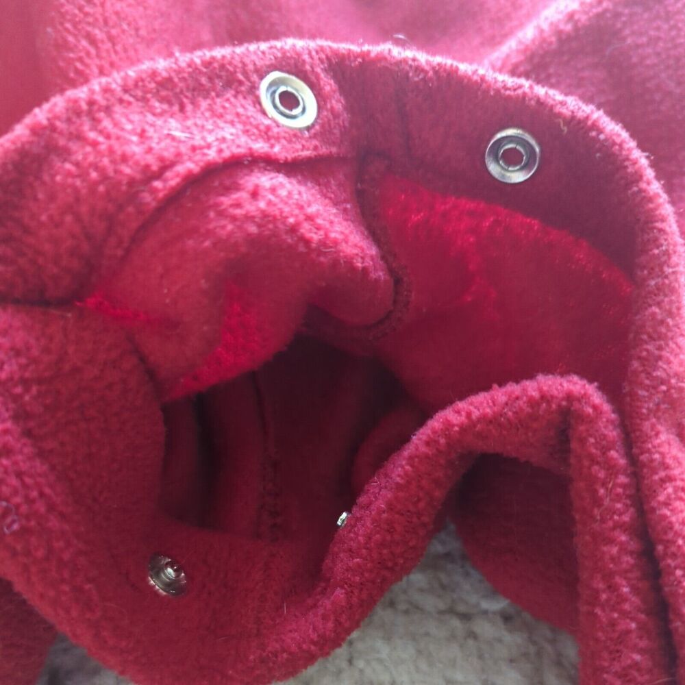 Vintage Baby B'gosh 18 Month Red Fleece Polar Bear Jump Suit Unique Unisex XMAS - Picture 4 of 7